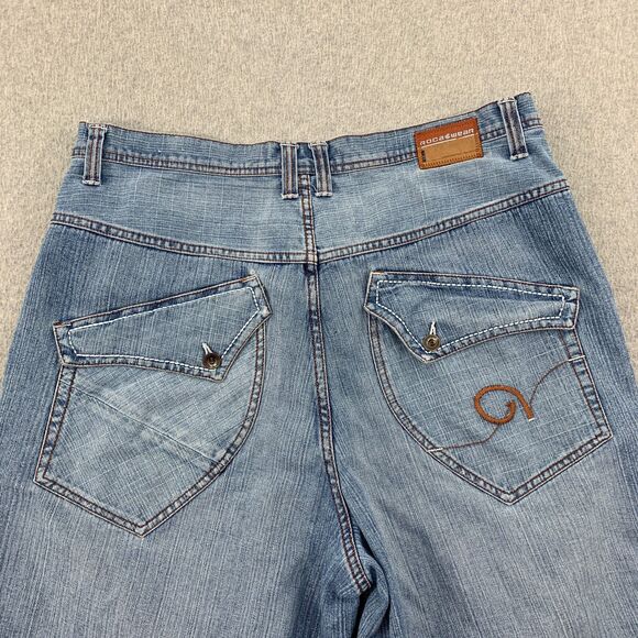 Roca Wear Shorts Mens 38 X 14 Big & Tall Flap Pockets Light Wash Embroidered - Picture 15 of 16